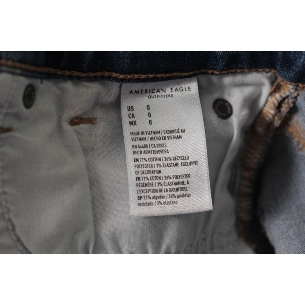 American Eagle Next Level Stretch High-Rise Shortie Denim Shorts Blue Size 0 - Picture 5 of 5